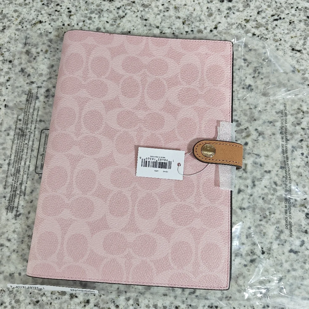 Coach Notebook In Signature Canvas (Powder pink) - Picture 1 of 7